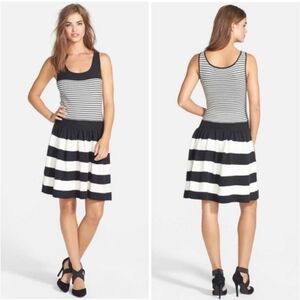 Jessica Simpson XS Black & White Cable Knit Scoop Neck Stretchy Tank Mini Dress